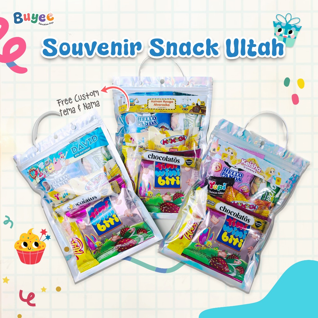 BUYEE GIFT - Souvenir Paket Snack Ultah | Souvenir Ulang Tahun Anak | Custom Snack Ultah