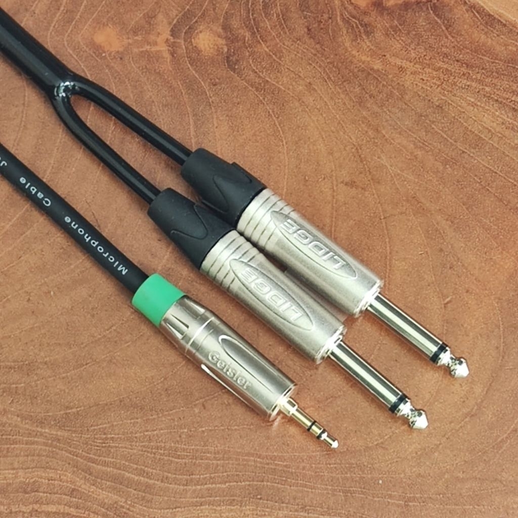 Kabel audio mini stereo 3,5 to akai mono 6,5 panjang 1.5, 3, 5, 7, 10 Meter