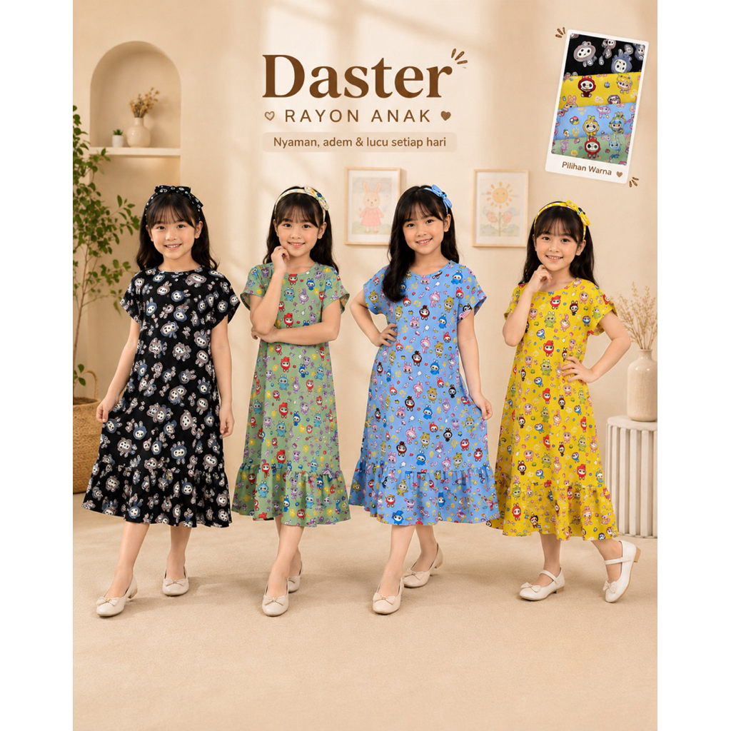 DASTER RAYON ANAK | DASTER ANAK LABUBU