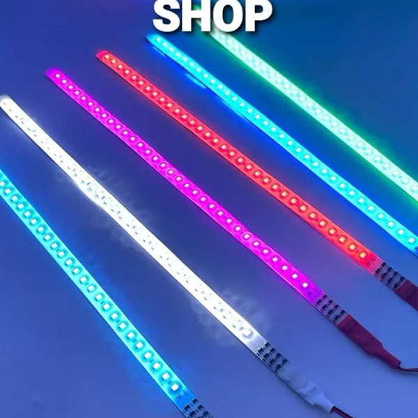Lampu Alis Motor LED RGB Running Flekxibel 30 cm Speedometer 12 V 24 V Variasi Motor