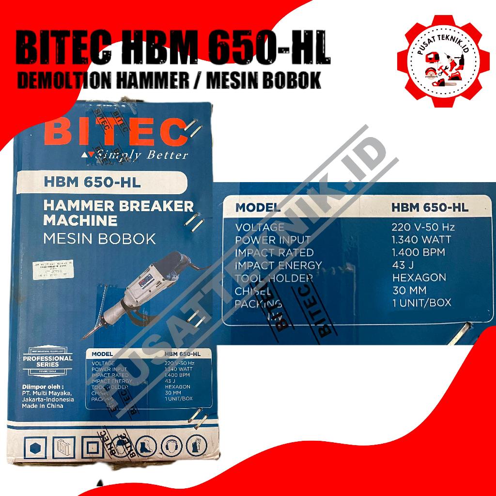 BITEC HBM 650-HL Mesin Bobok Beton HBM 650 HL Demolition Jack Hammer HBM650 Concrete Breaker Machine