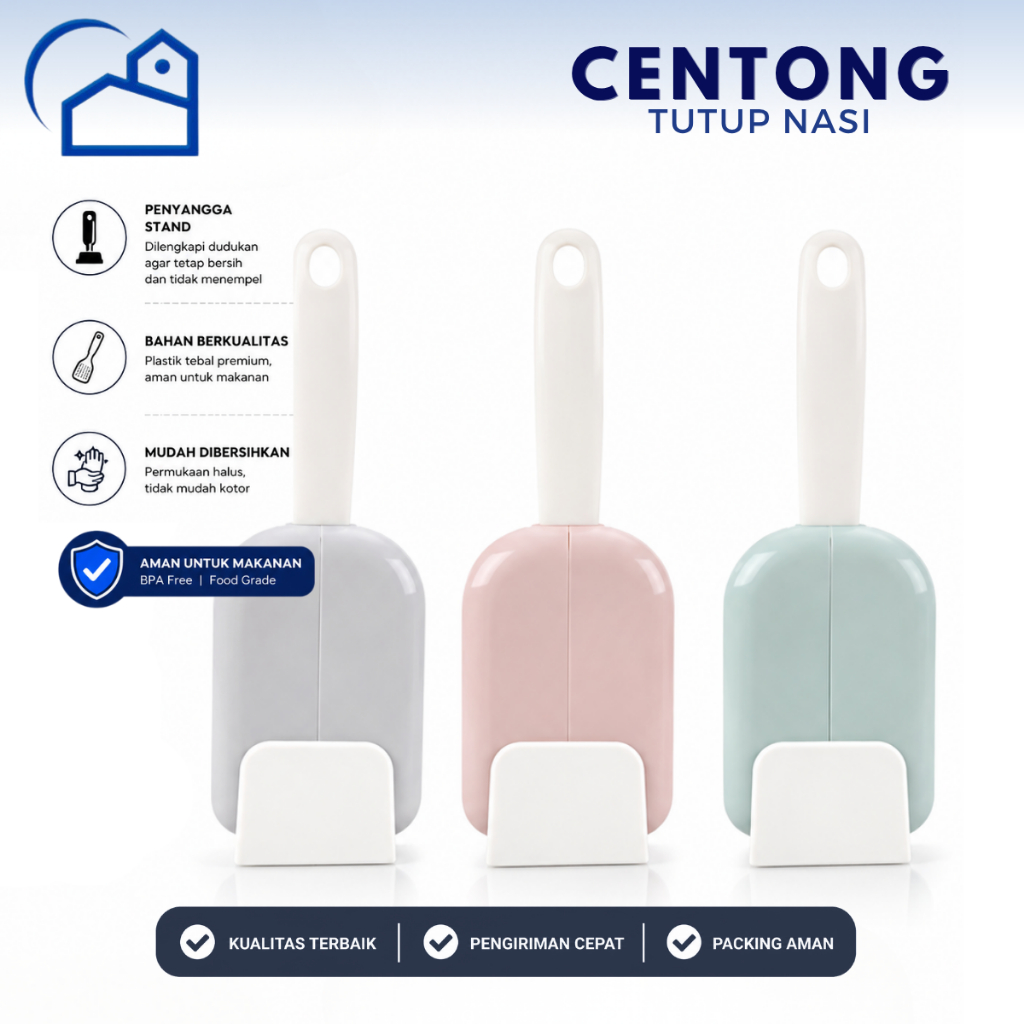 HOMESTATION - Tempat Sendok Nasi / Tempat Centong Nasi Penutup Otomatis Anti Debu 20022