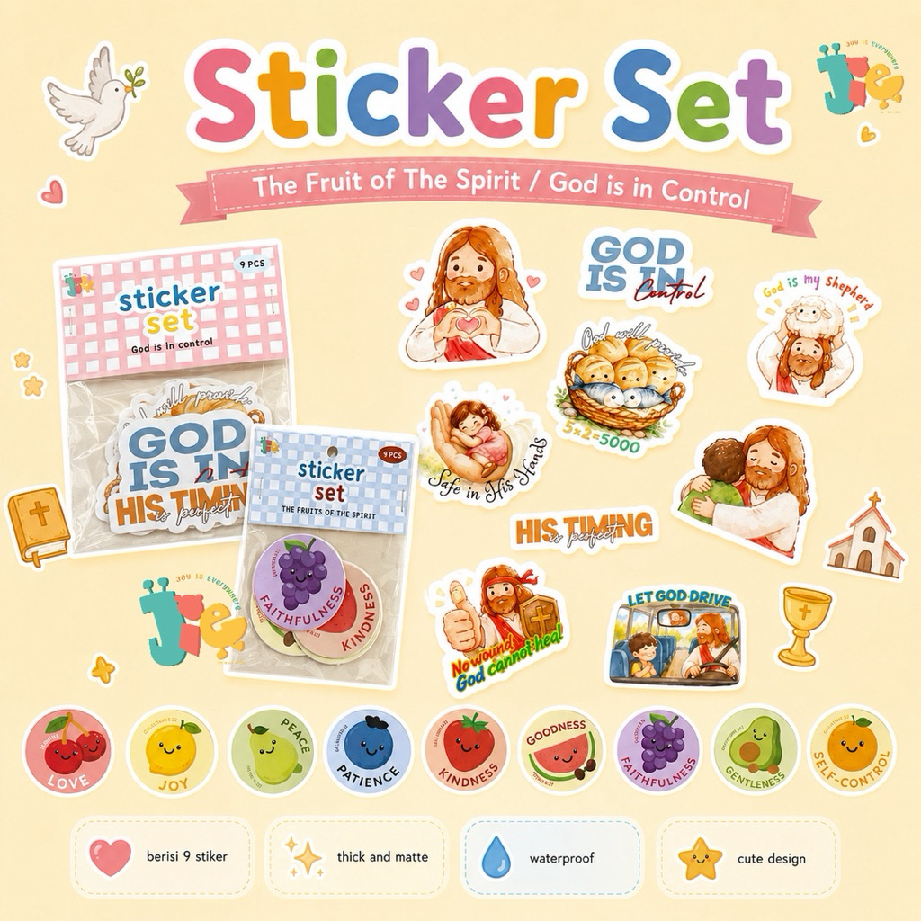 JOYISEVERYWHERE Stiker Yesus Rohani Kristen Katolik