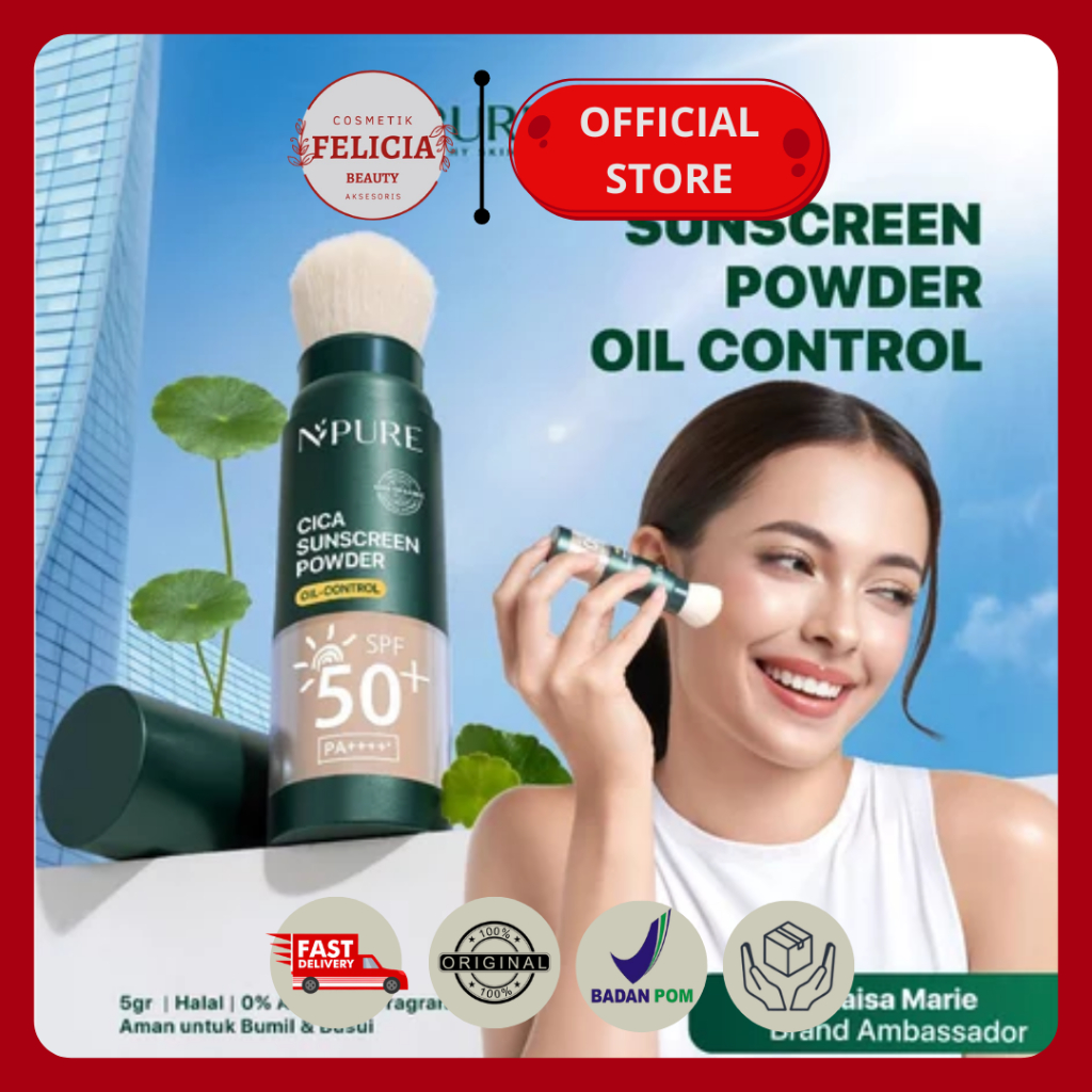 [NEW LAUNCH : RAISA'S PICK] NPURE Sunscreen Cica Sunscreen Powder SPF 50+ PA++++ / Sunscreen Bedak &