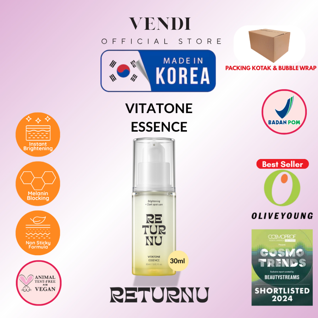 Essence Korea Viral Brightening Glass Skin RETURNU Essence 30ml – Essence Kulit Cerah & Glowing