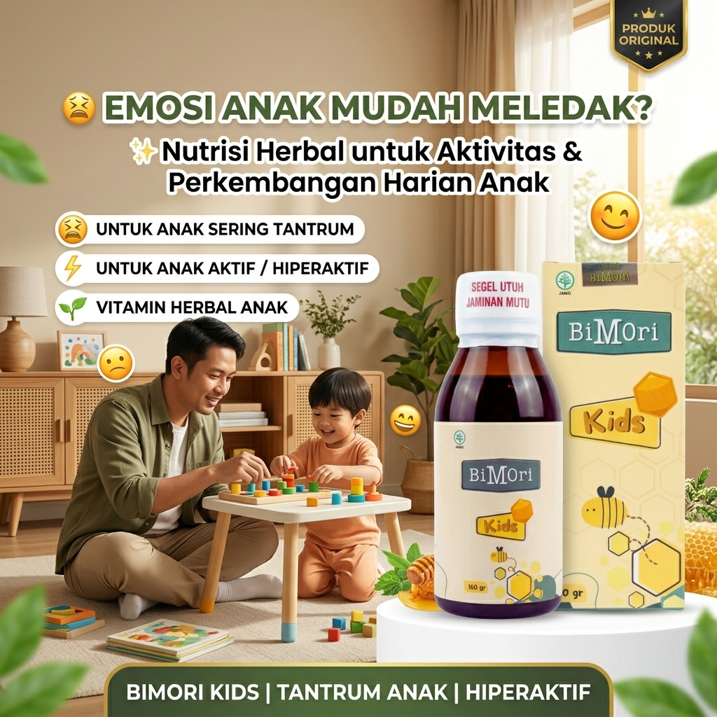 BIMORI KIDS Vitamin Anak Tantrum Hiperaktif Dukungan Emosi Anak Nutrisi Herbal Anak Original