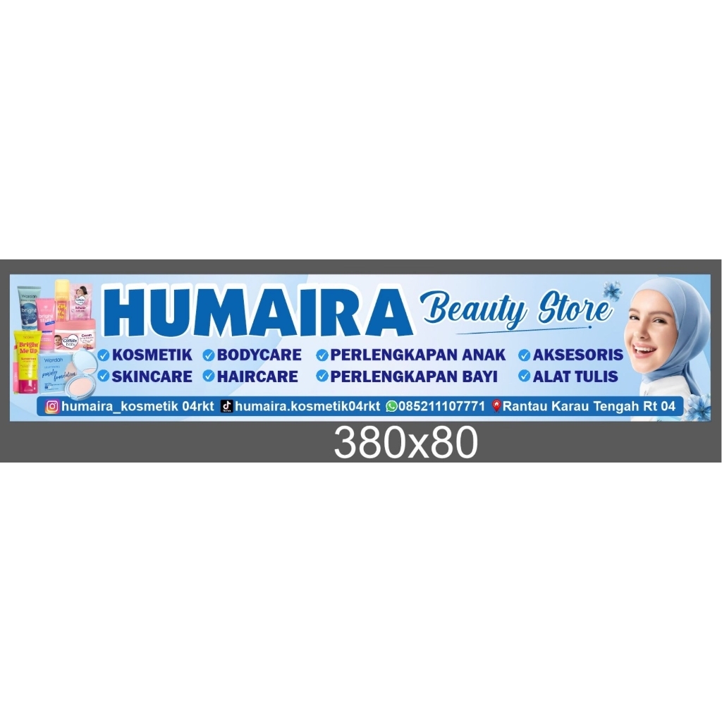 Spanduk / Banner Toko Kosmetik  Bisa Custom Design & Ukuran