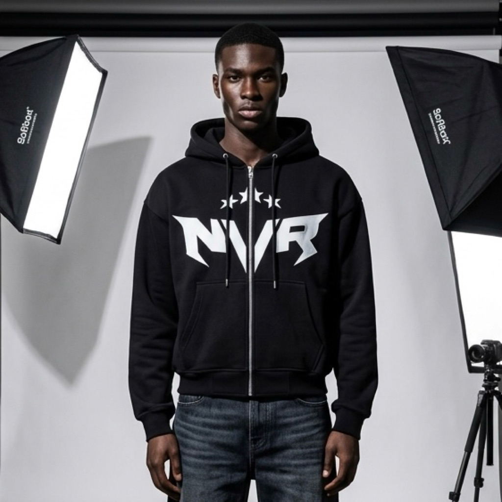 Hoodie Boxy Leather Logo NVR