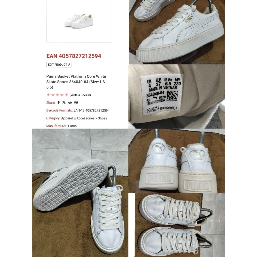 Sepatu Preloved Second Original Puma Basket Core Size 37