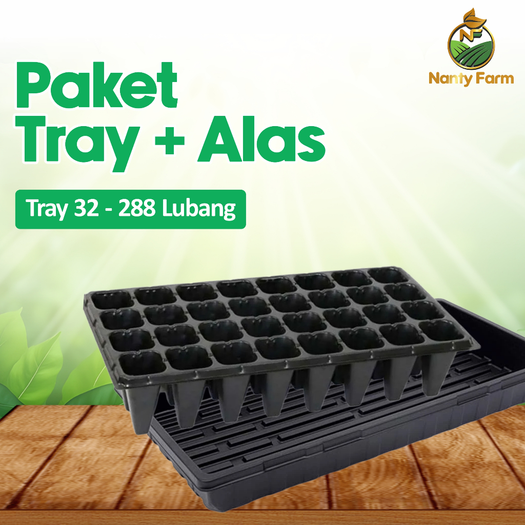 Paket Tray Semai Potray Pot Semai dan Alas Tray 32 50 72 98 105 128 162 200 288