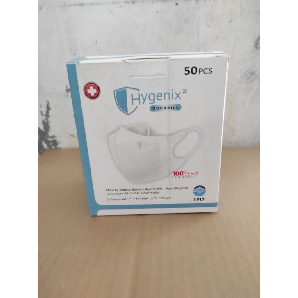 Masker Hygenix Duckbill Hypoallergenic 3Ply earloop