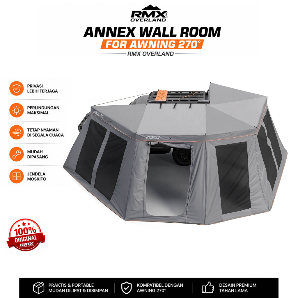 RMX Overland Annex Wall Awning / Dinding Tenda Mobil Import Premium Waterproof 280GSM UV50+ 270°