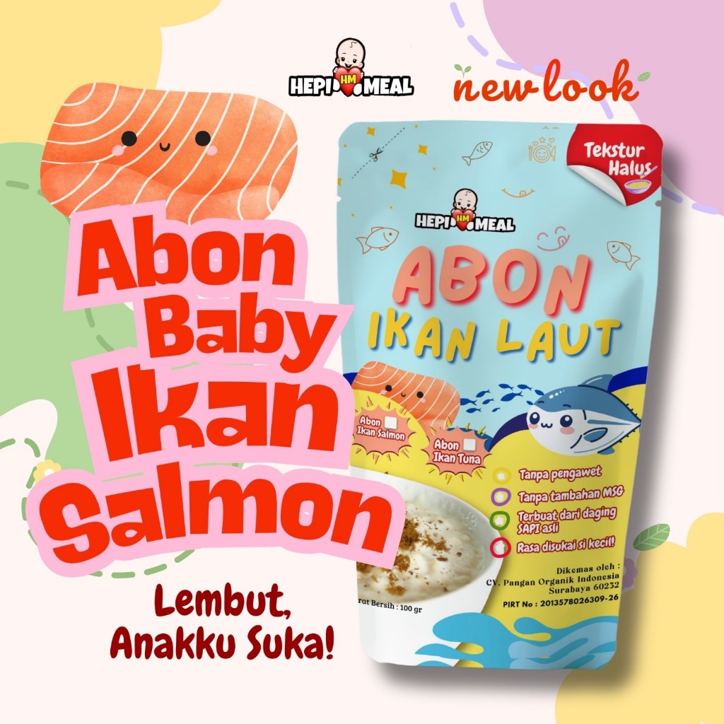 Abon Bayi Lembut Salmon HEPI MEAL | Abon MPASI Tanpa Pengawet Non MSG