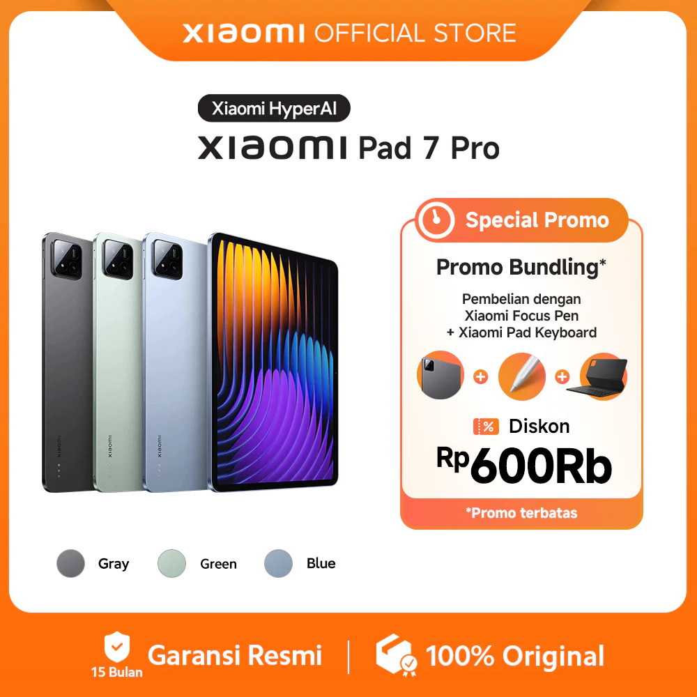 Xiaomi Pad 7 Pro (12/512GB) | Snapdragon 8S Gen 3 | Layar 11.2 3.2K 144Hz Dolby Vision Atmos | Ultra