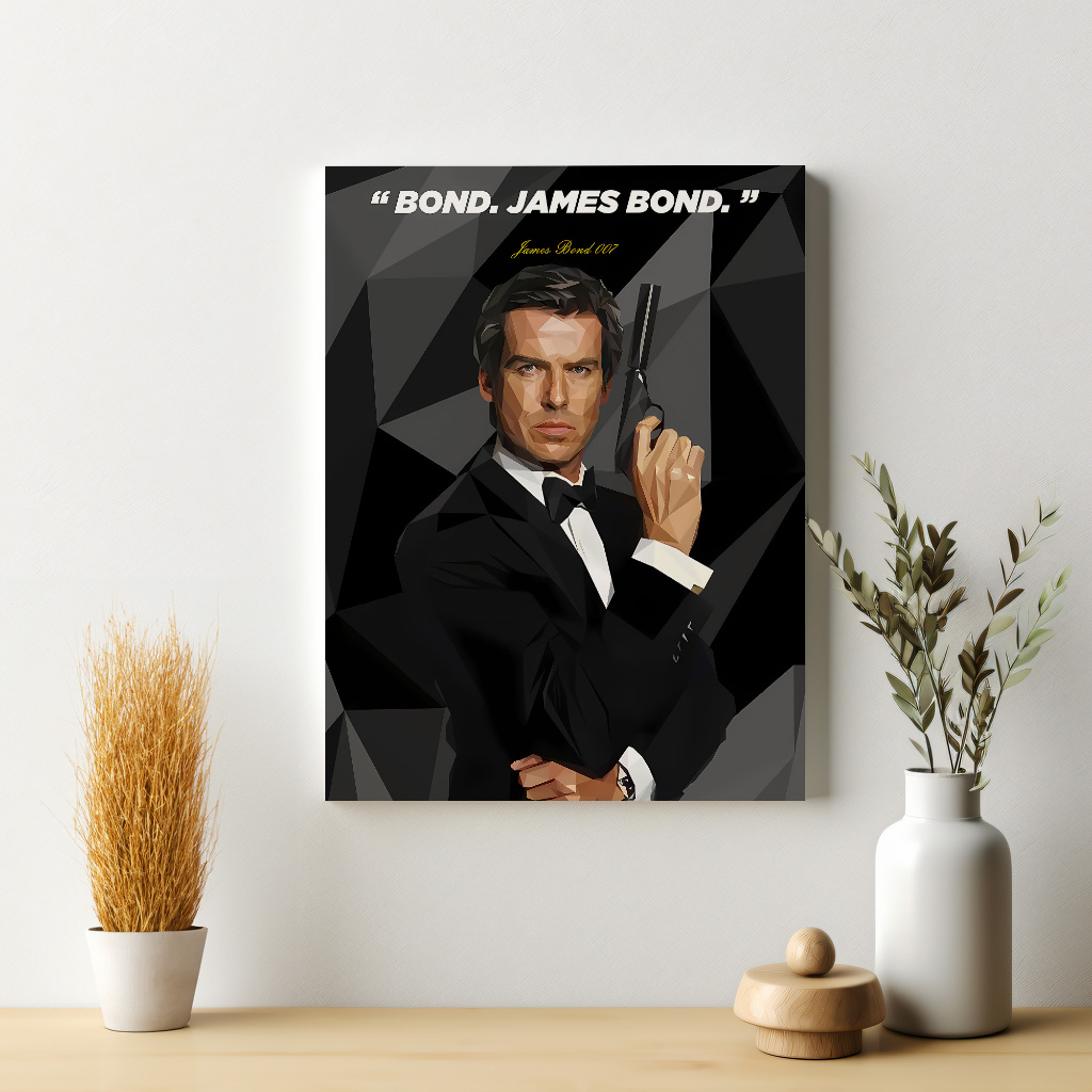 Poster James Bond 007 Pierce Brosnan Dekorasi Hiasan Dinding