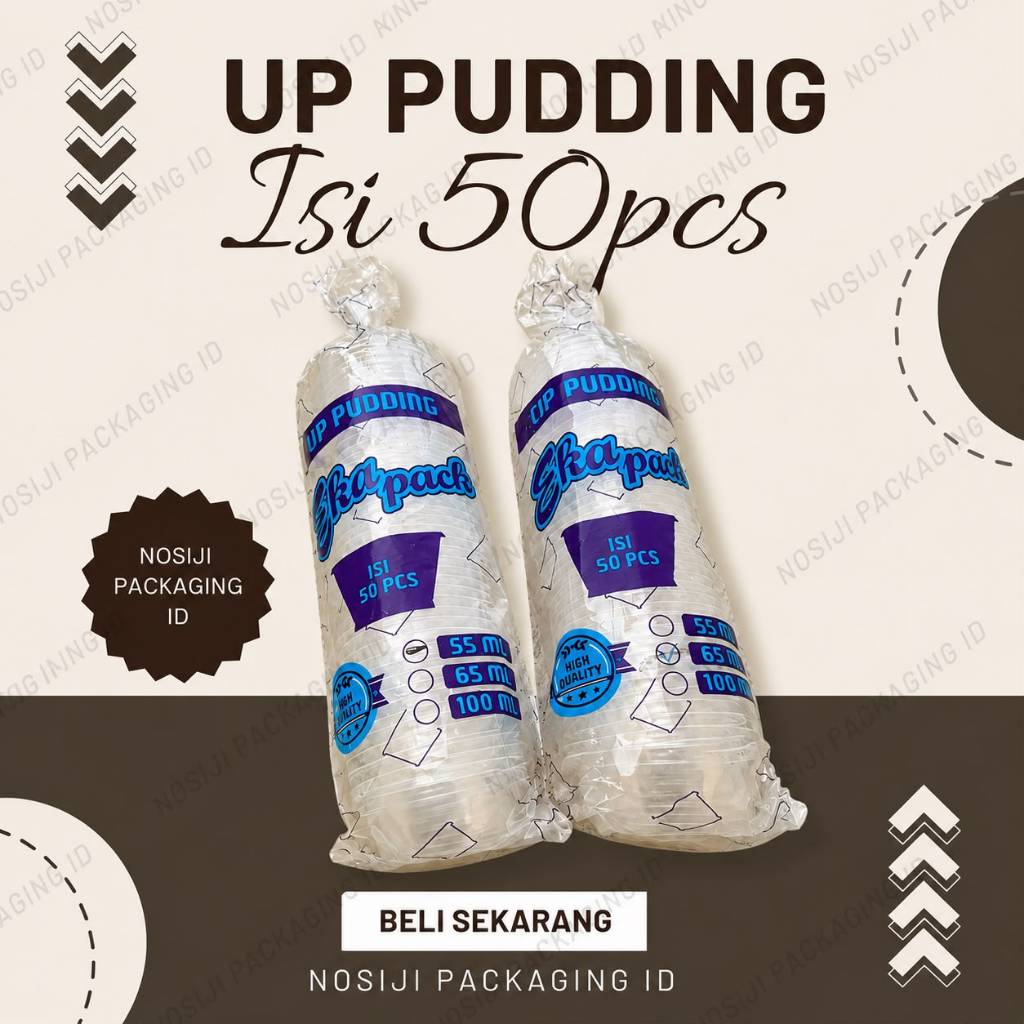 50pcs Gelas Plastik 50ml 65ml - Cup Agar Jelly Puding Kecil 50ml 65ml