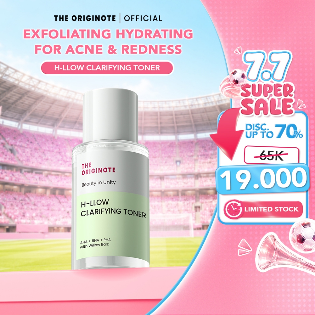 The Originote H-llow Clarifying Toner - Exfoliating Hydrating Toner Eksfoliasi Melembabkan Wajah Oil