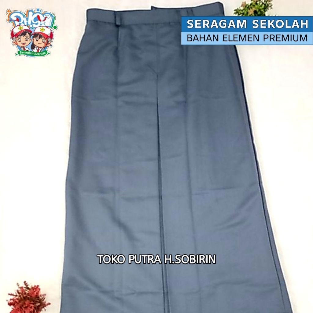 ROK SMA SPAN ABU - ROK SEKOLAH BAHAN ELEMEN PREMIUM LICIN - SERAGAM SEKOLAH ANAK SMA