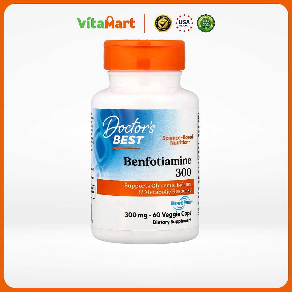 Doctor's Best Benfotiamine Vitamin B1 300mg , 60 Veg Capsules  USA