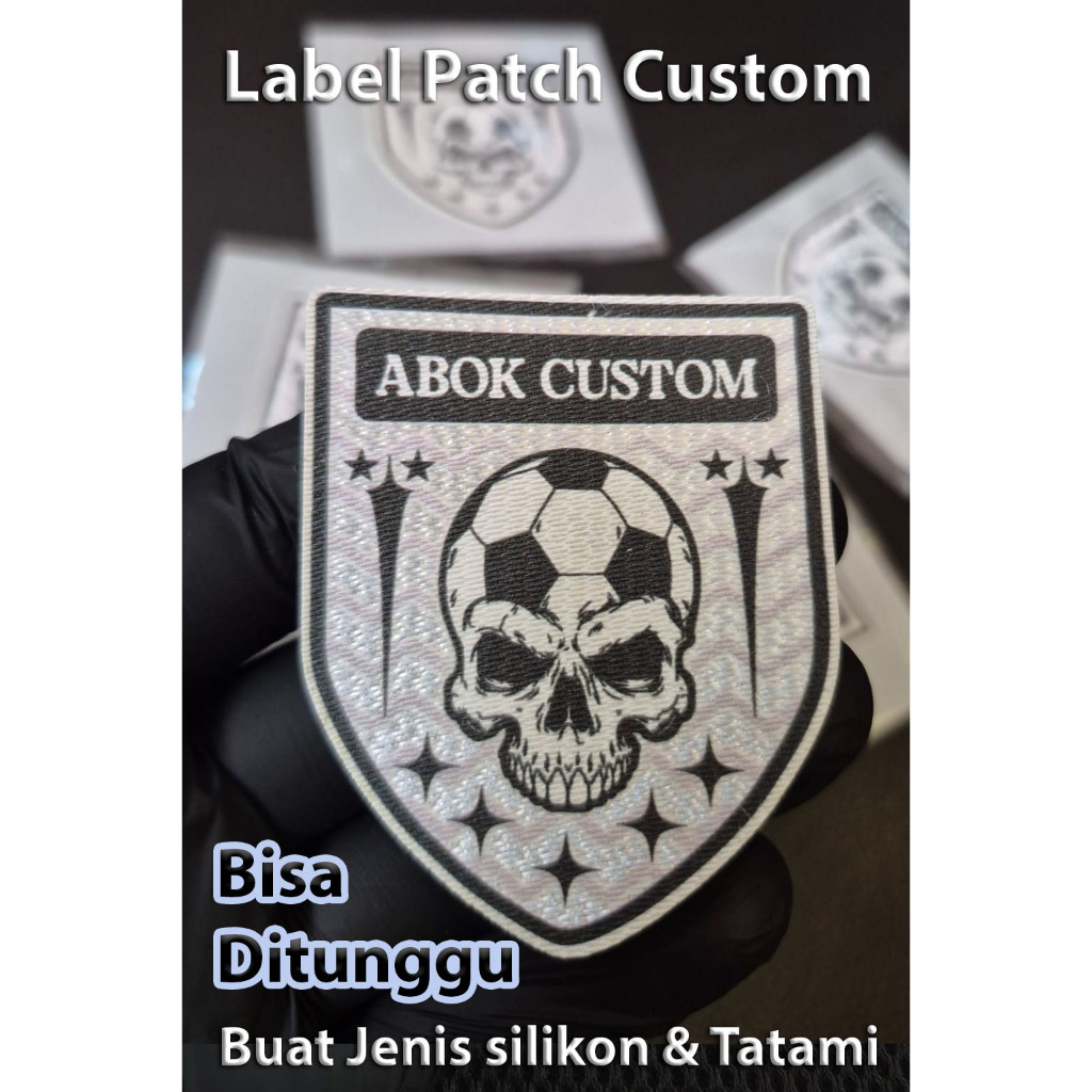 Pabrik label patch custom desain 3D bahan karet rubber tatami silikon dan hologram buat apparel auth