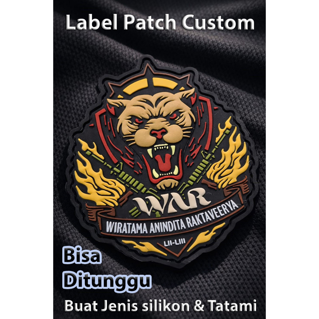 Label Patch Custom 3D Rubber TPU Tatami silikon hologram dan PVC desain bebas buat emblem aksesoris 