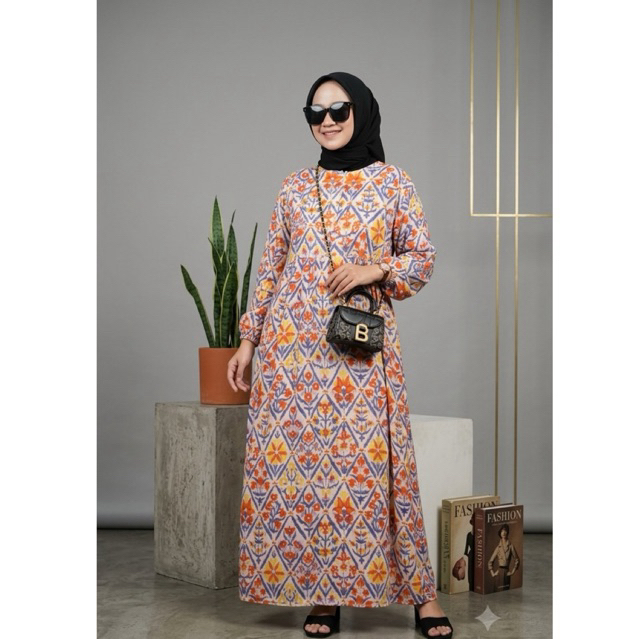 Alesha.store_id - Midi Dres Jumbo Rayon Premium Grade A LD 120 Busui Friendly /Dres Nyaman Kain Rayo