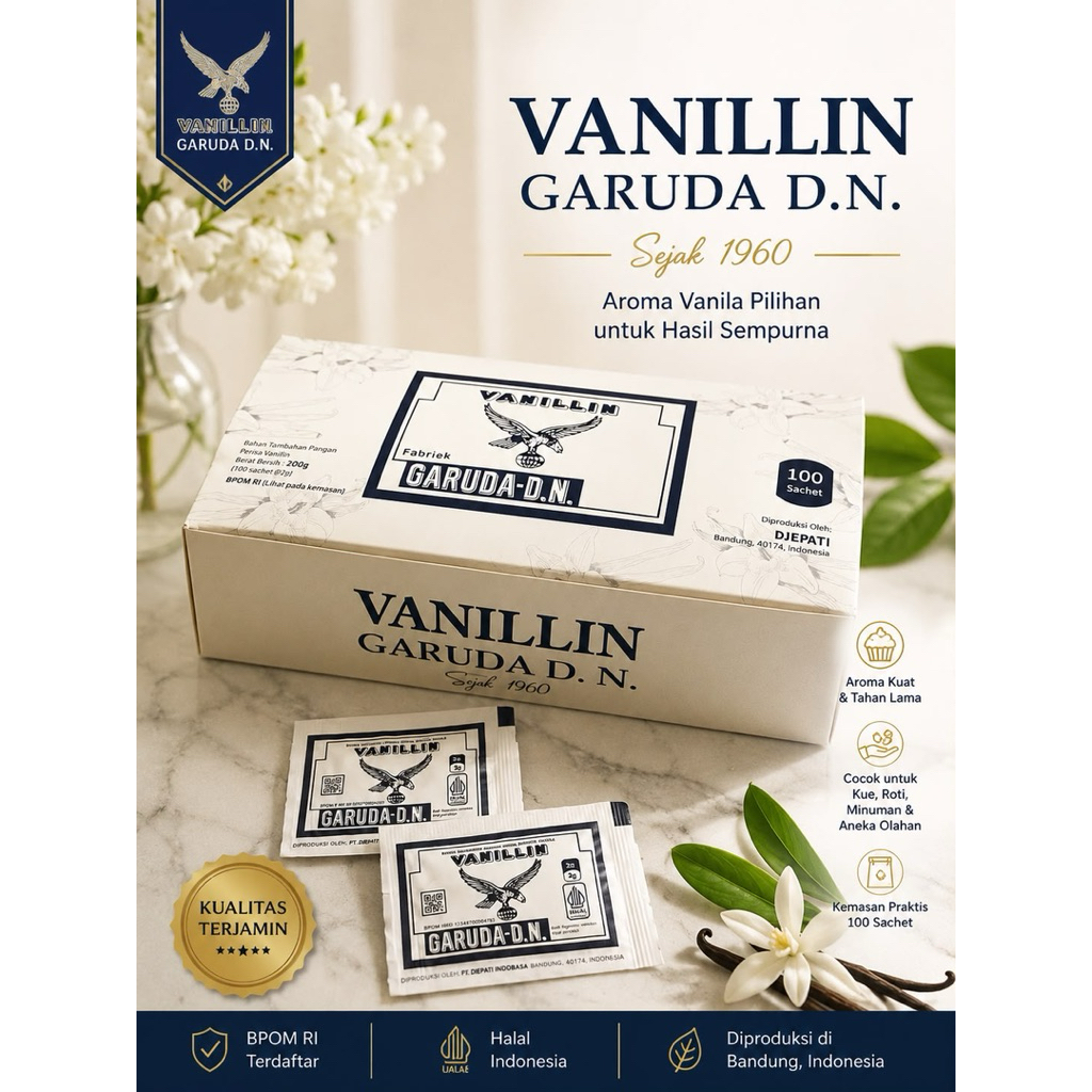 VANILI BUBUK SACHET CAP GARUDA ISI 100 PCS