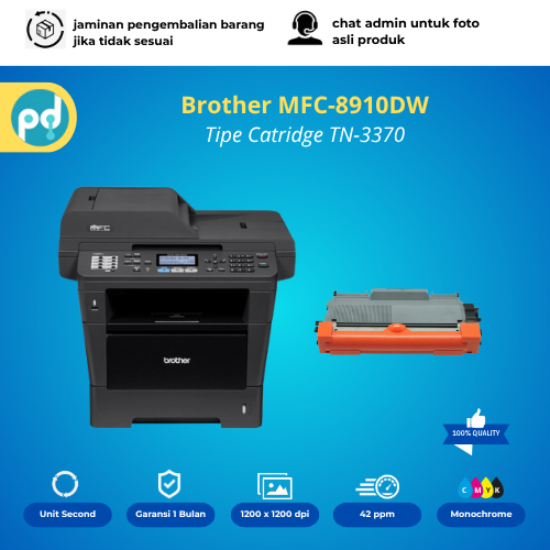 Brother MFC-8910DW Bekas Mulus Printer Laser Monochrome Scan Kaca F4 + ADF Duplex Wireless