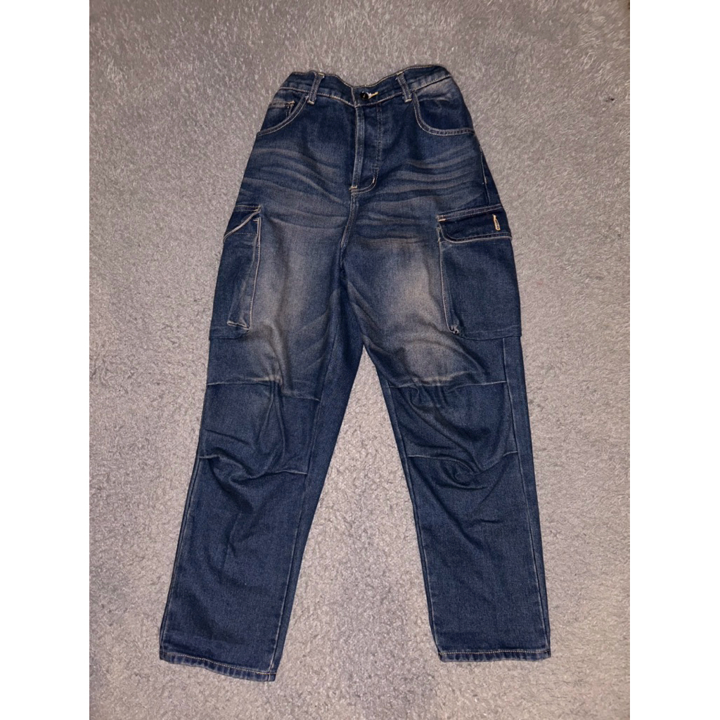SSST craftman celana kargo denim indigo preloved second unisex