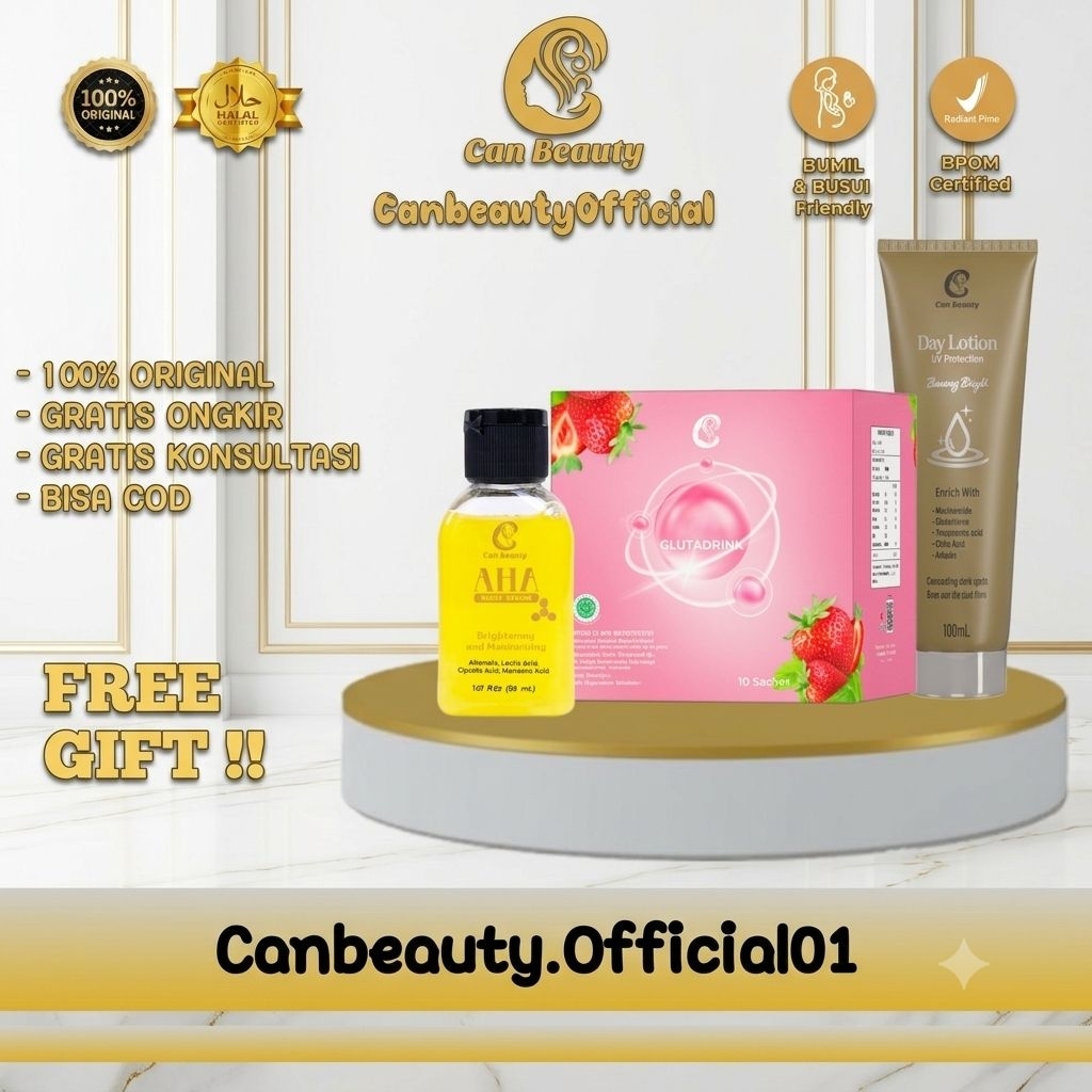 CAN BEAUTY PAKET LENGKAP BODY CARE BPOM/putih instan dalam 3menit/putih menyeluruh tanpa suntik/lati