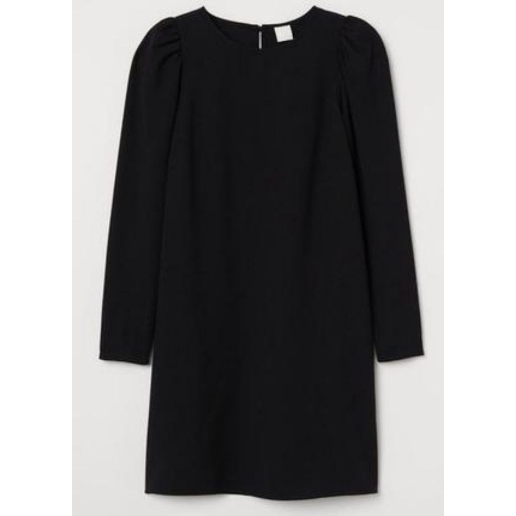 HM puffed sleeve dress black New
