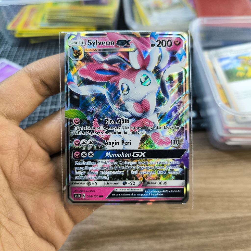 kartu pokemon Sylveon GX 098/150 RR Hantaman Pertama AS1b