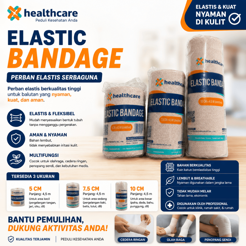 Healthcare  Elastic Bandage Perban Elastis Verban Elastis Pembalut Cedera Olahraga Keseleo Otot Send