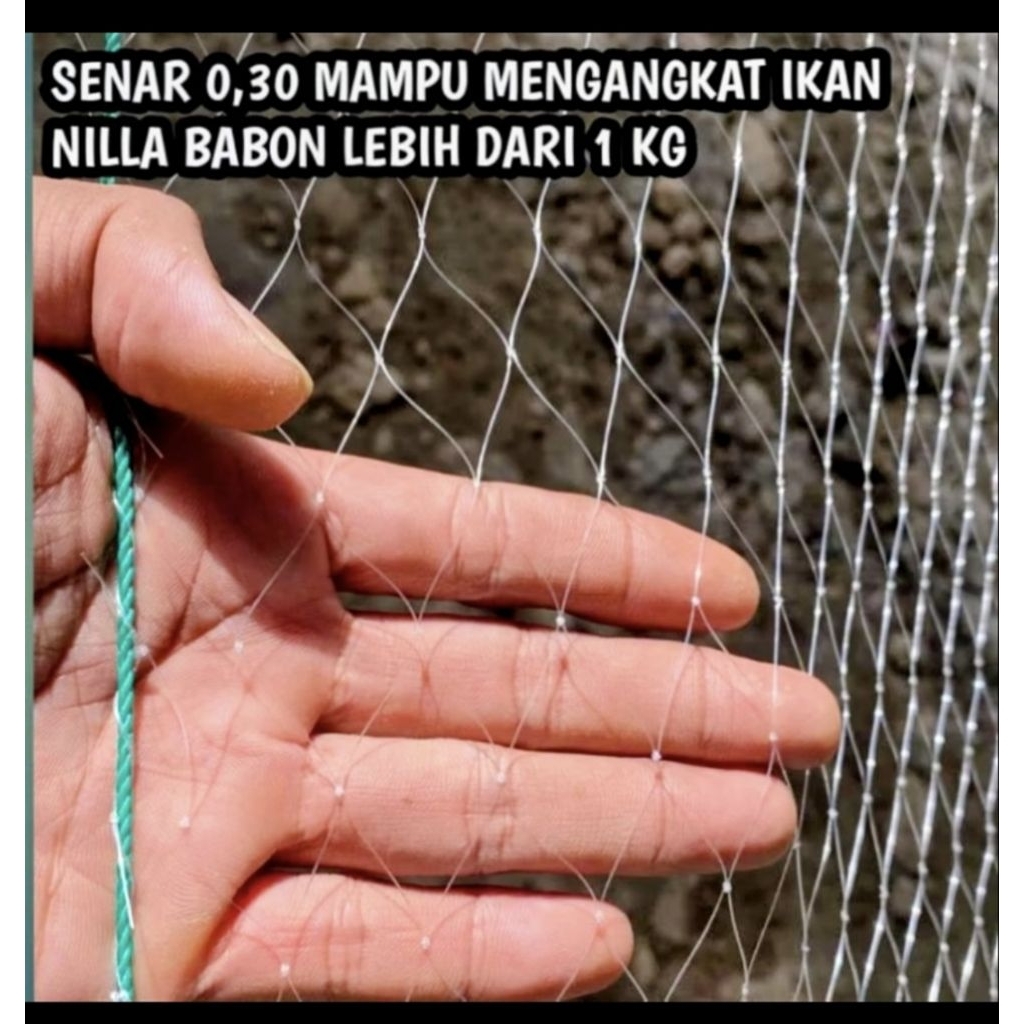 Hancau ikan jaring branjang anco 2 in senar 0,30 ukuran 3×3 meter Jaring ikan