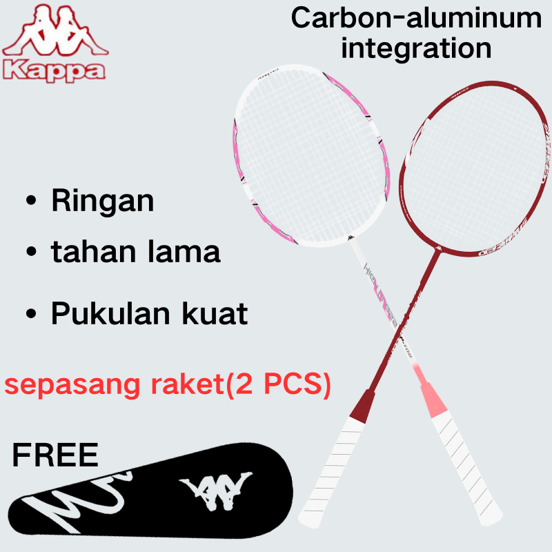 KAPPA Free Dus Packing Raket Badminton Profesional Lightweight Raket Bulu Tangkis