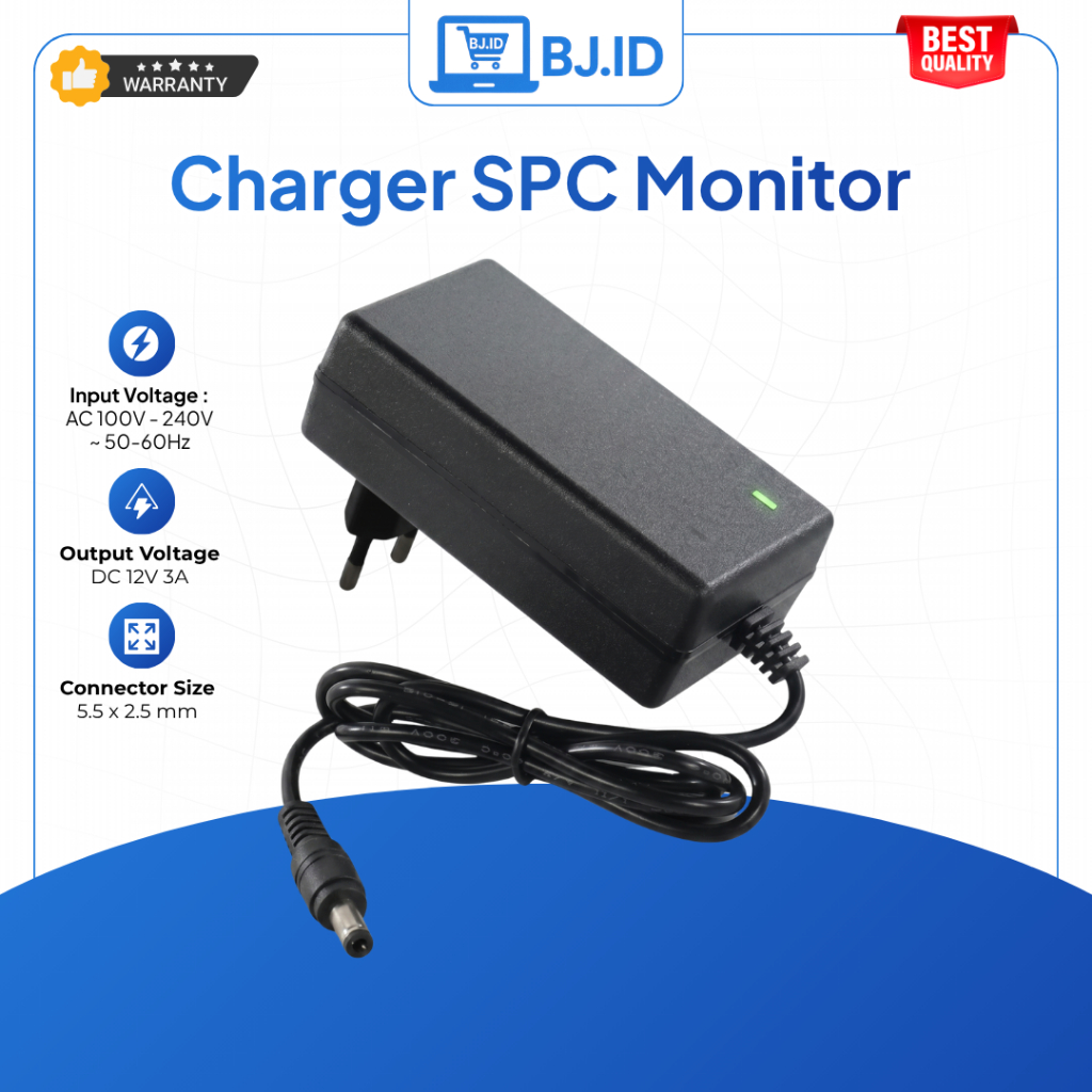 Charger SPC Monitor TV LED SPC SM 19HD SM 24HD SW-31W12 12V 3A Original Konektor 5.5x2.5mm