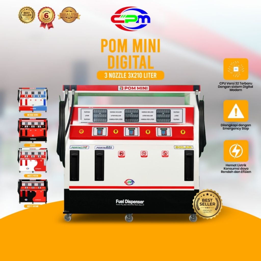 POM MINI -Pertamini  Digital 3 Nozzle 3x210 Liter ( Produk CPM )