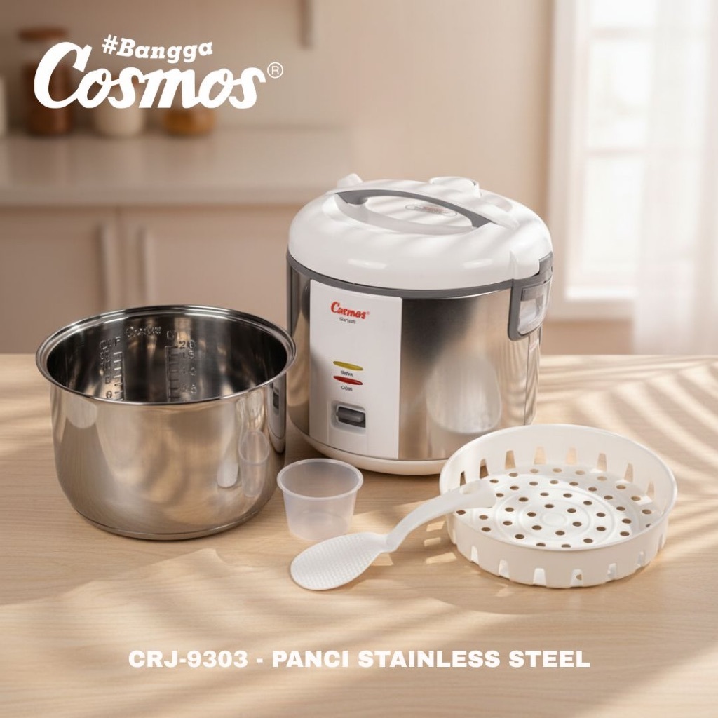 Cosmos Rice Cooker Stainless Steel CRJ-9303