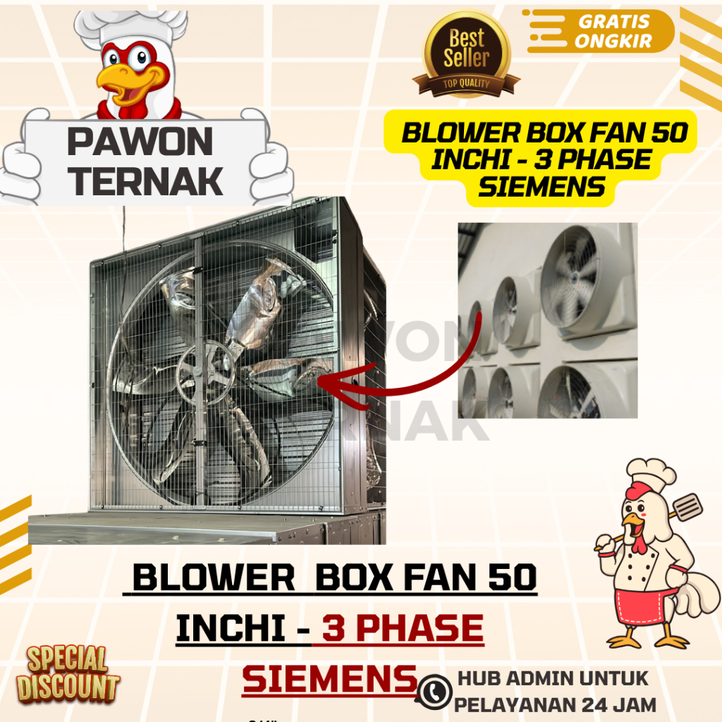 BLOWER BOX FAN 50 INCHI - 3 PHASE SIEMENS