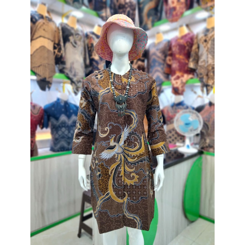 Atasan Blouse Batik Motif BATARA Berlapis Trikot R22