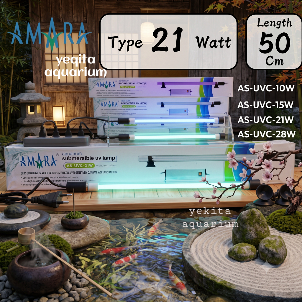 Lampu UV Amara UV Submersible Lamp AS - UVC Ultraviolet Ultra Violet Lamp 10 Watt 15 Watt 21 Watt 28