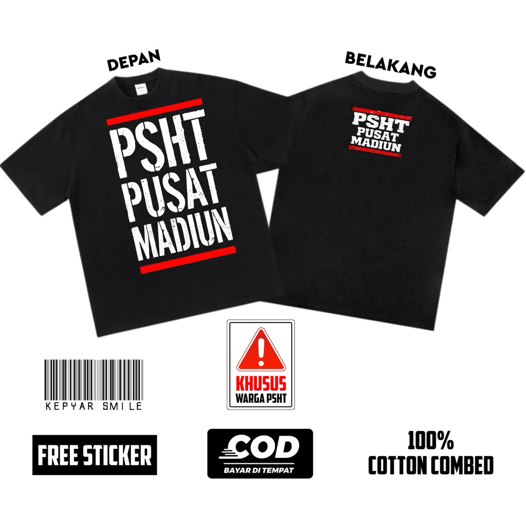Tshirt Kaos PSHT PUSAT MADIUN Free Stiker