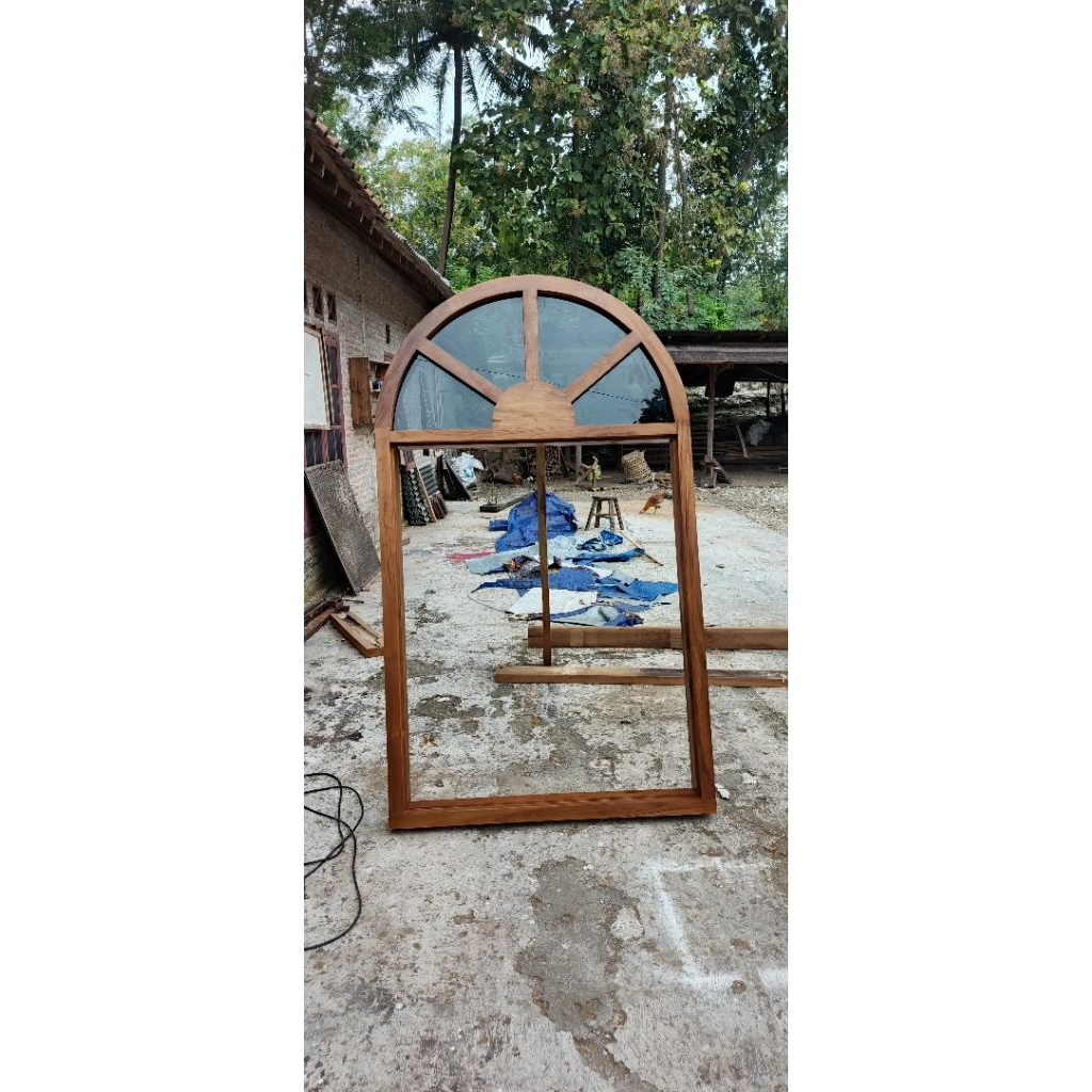 kusen cendela lengkung kayu jati