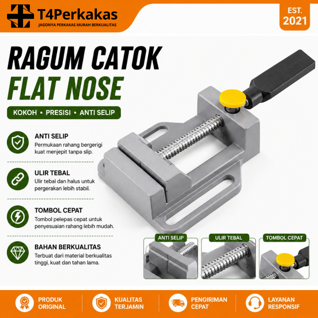 Tanggem Penjepit Bor Mini Ragun Hoder Dudukan Mesin Bor Quick Release Penjepit Mini Ragum Anti Selip
