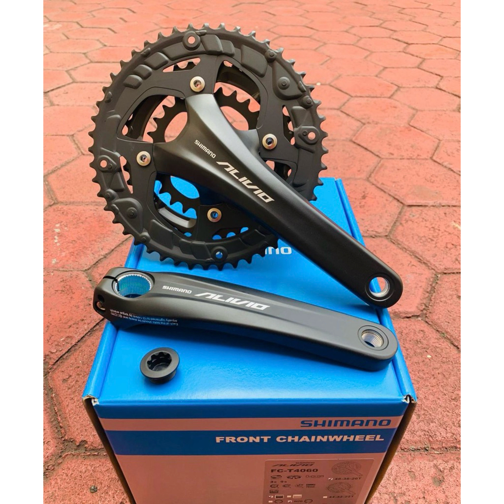 CRANK SET PIRINGAN DEPAN SHIMANO ALIVIO T4060 HT2 TRIPLE 48-36-26T