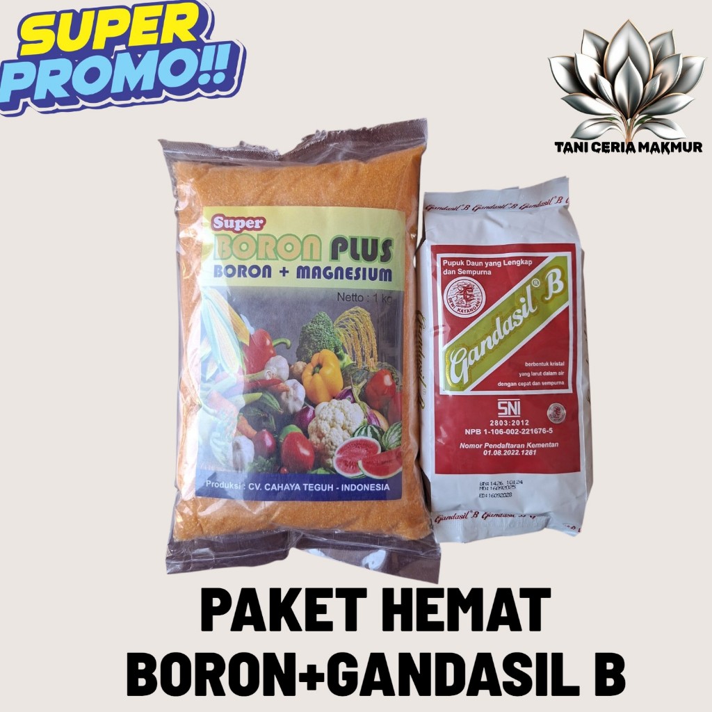 PAKET HEMAT Pupuk Boron Plus Boron+Magnesium 1kg+Gandasil B 500gr