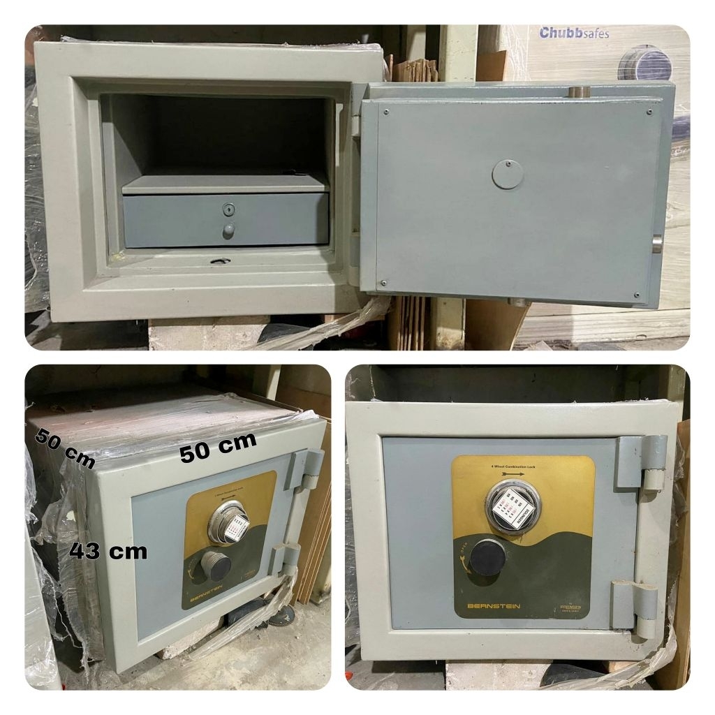SECOND Brankas Tahan Api Solingen Bernstein Model Tidur 50x50x43cm Fire Safe Brankast Dokumen dan Pe
