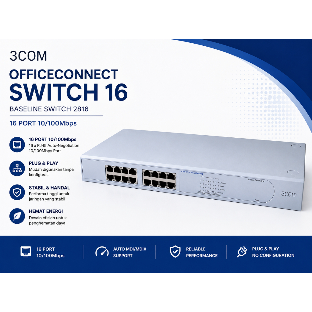 3Com Baseline Switch 2016 (Model: 3C16470)