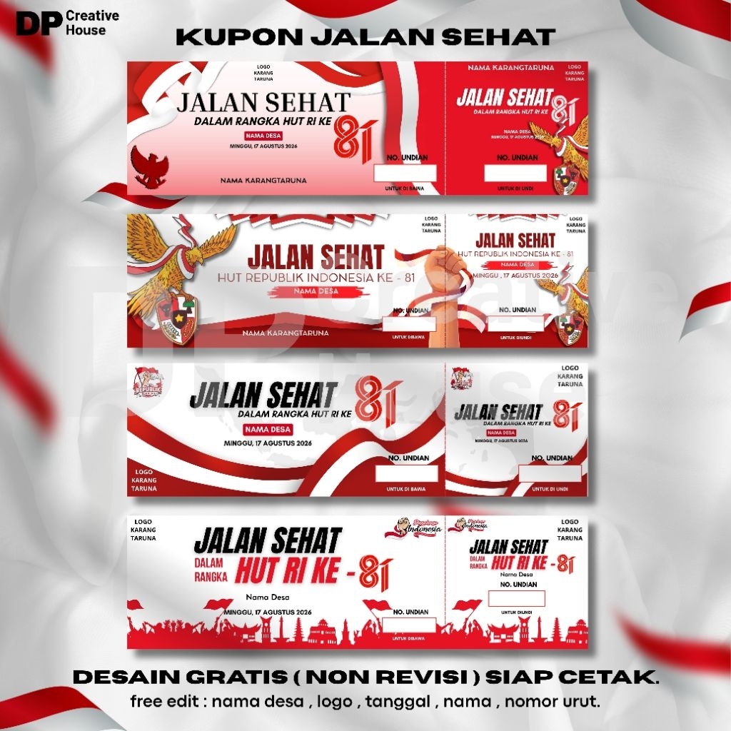 1 RIM CETAK KUPON / KARCIS | 1 BUKU ISI 100 LEMBAR | CUSTOM KUPON.