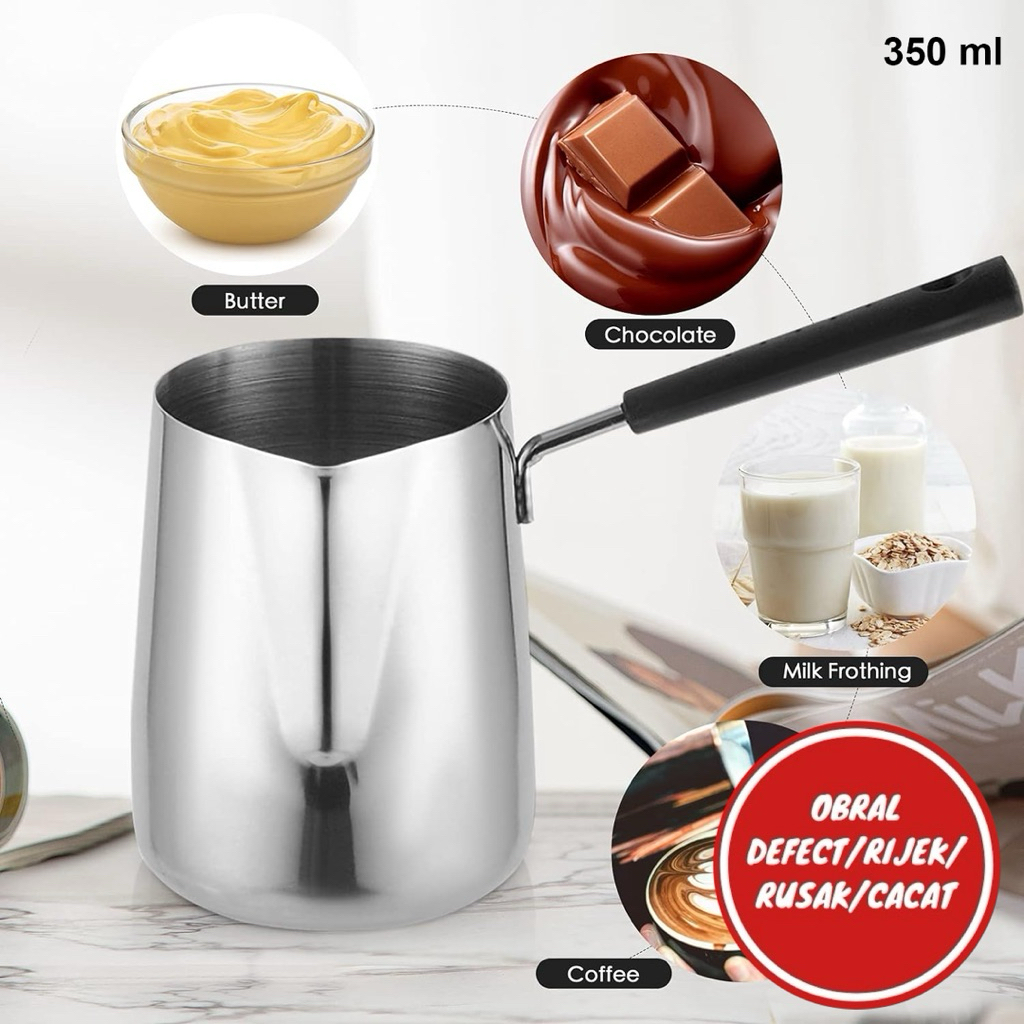 [OBRAL RIJEK] Gelas Jug Melted Butter Coffee Pot Stainless Steel Long Handle - S07